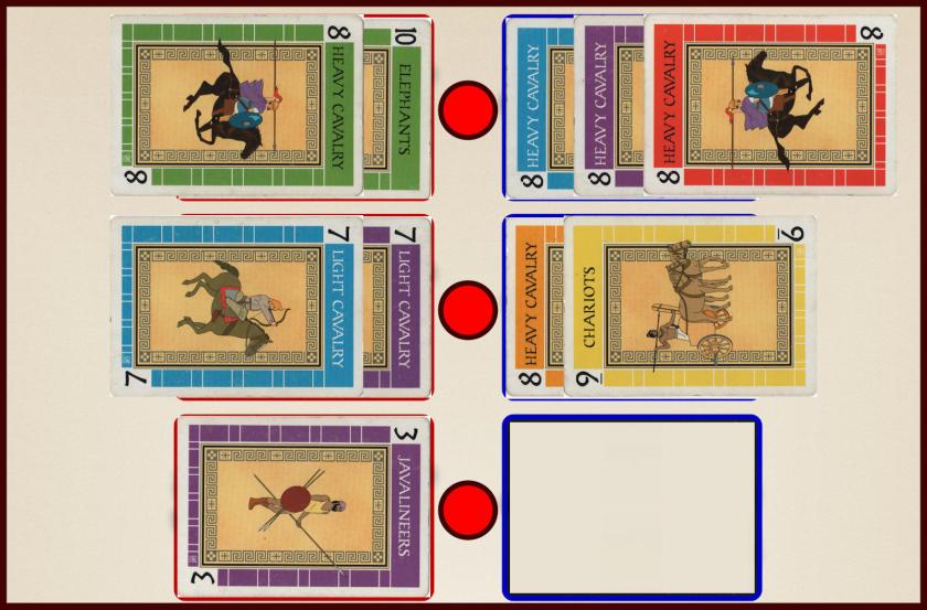 Battle Line Card game example flag capture 1a Battle Line Card Game Example Flag Capture 1a