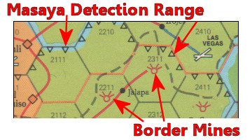 Central America Board Game - Detection Ranges