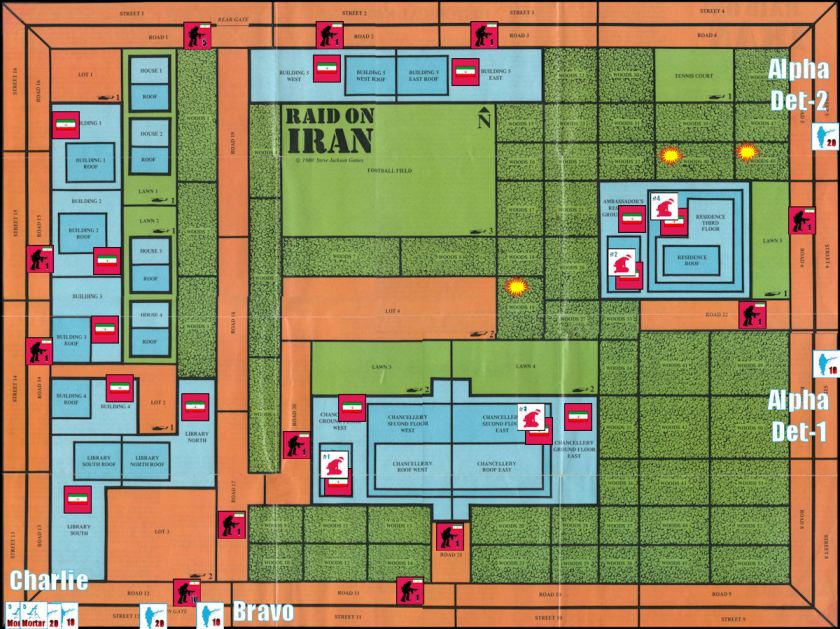 Raid on Iran Board Game - Replay - Starting Positions