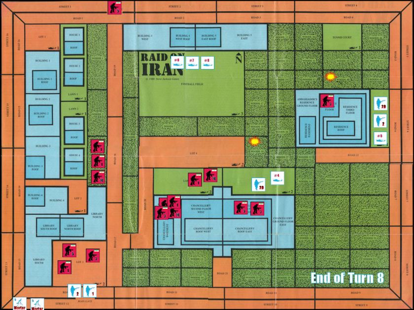 Raid on Iran Board Game Replay - End of Game Turn 8